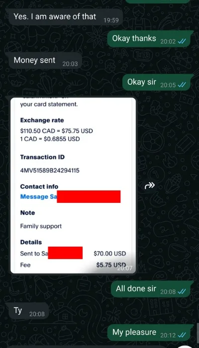 WhatsApp Customer Review